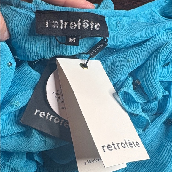 NWT Retrofête- The Lennon Dress in Color Blue Atoll. Size M - Picture 10 of 12